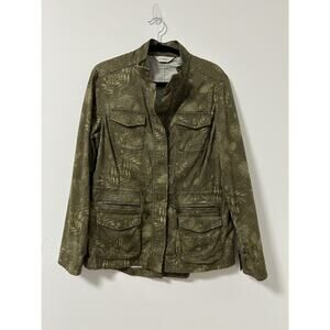 LL Bean Women’s Small Botanical Cargo Jacket‎ Green Safari Utility Outdoor